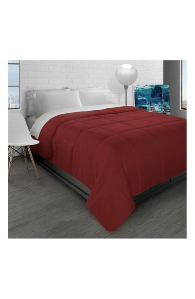 Shop Ella Jayne Home Microfiber Down-alternative Solid Color Comforter In Brick Red