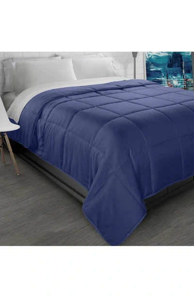 Shop Ella Jayne Home Microfiber Down-alternative Solid Color Comforter In Navy