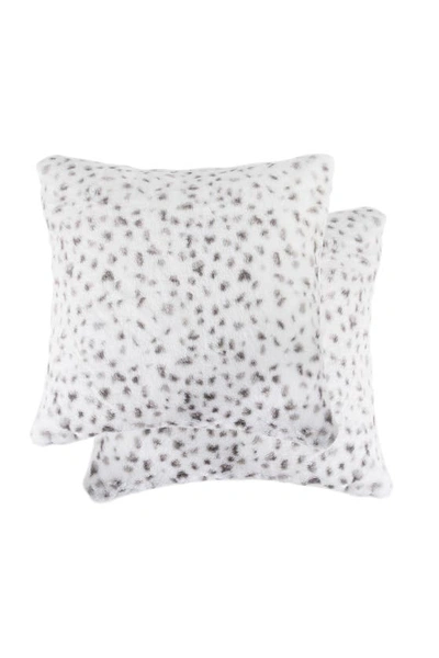 Shop Luxe Belton Snow Leopard Faux Fur 2-pack Pillows