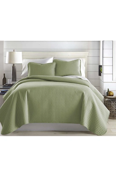 Shop Southshore Fine Linens Vilano Springs Oversized Quilt Set In Sage Green