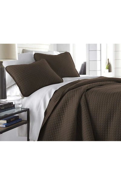 Southshore Fine Linens Vilano Springs Oversized Quilt Set In Chocolate Brown