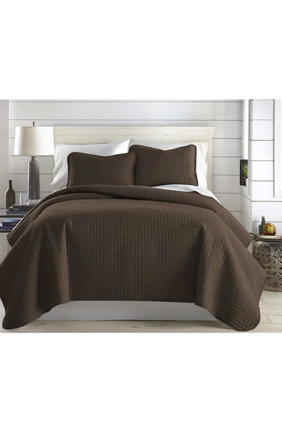 Shop Southshore Fine Linens Vilano Springs Oversized Quilt Set In Chocolate Brown