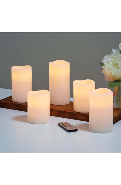 Shop Merkury Innovations 5-piece Pillar Led Flameless Candle Set In White