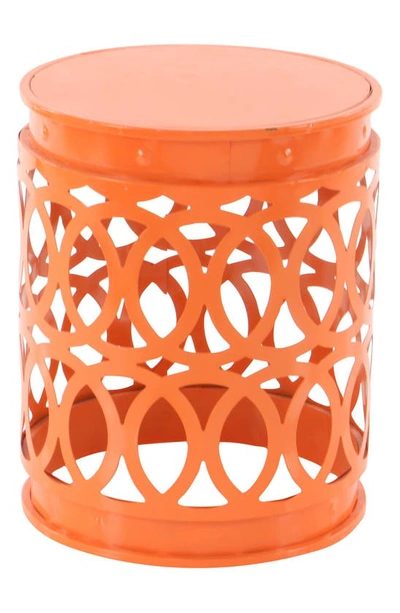 Shop Willow Row Multicolored Metal Indoor & Outdoor Stackable Nesting Accent Table With Laser Carved Trellis Design