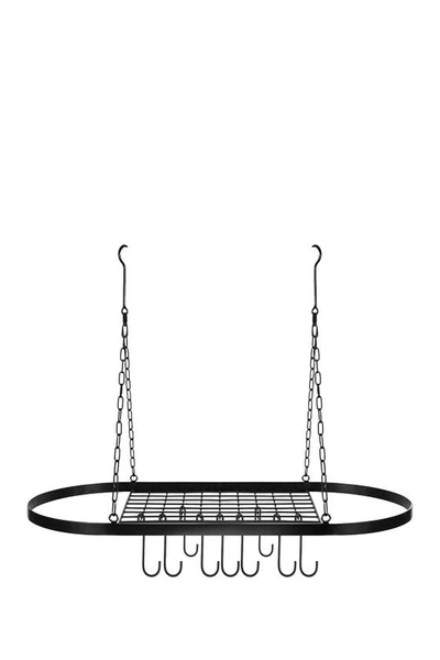 Sorbus Pot & Pan Rack For Ceiling With Hooks In Black