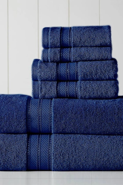 Modern Threads Spunloft 6-piece Towel Set In Navy