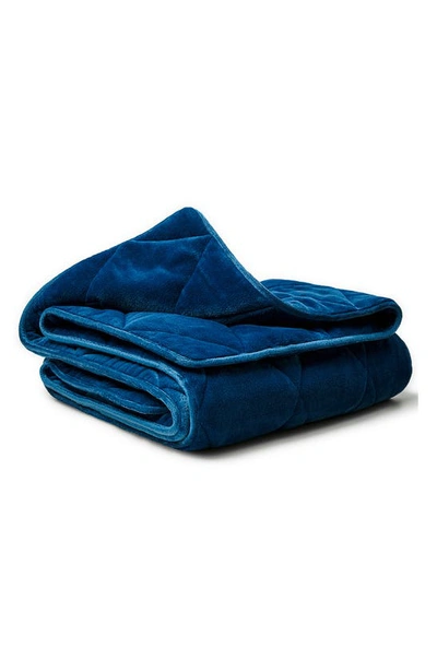 Shop Sutton Home Dream Theory Butter Velvet Machine Washable 15lb Weighted Blanket In Navy