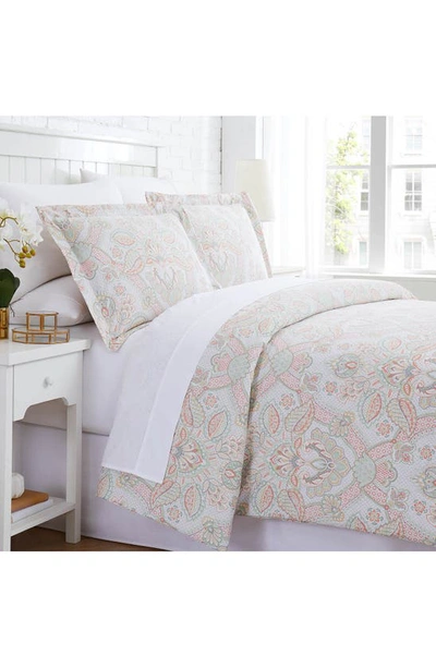 Southshore Fine Linens Enchantment Paisley Print Microfiber Down-alternative Comforter Set In Enchantment Coral