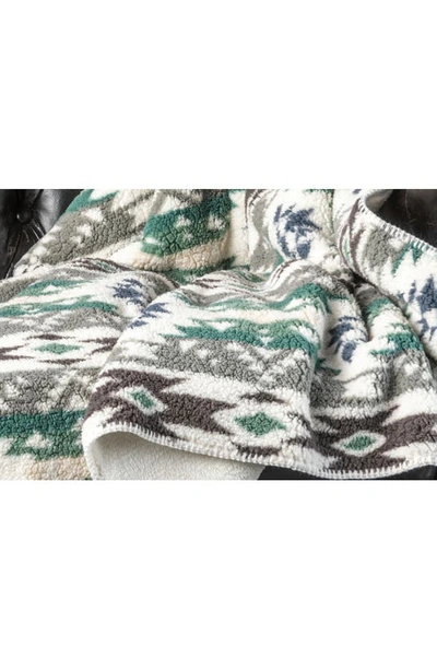 Luxe Faux Shearling Throw Blanket In Grey