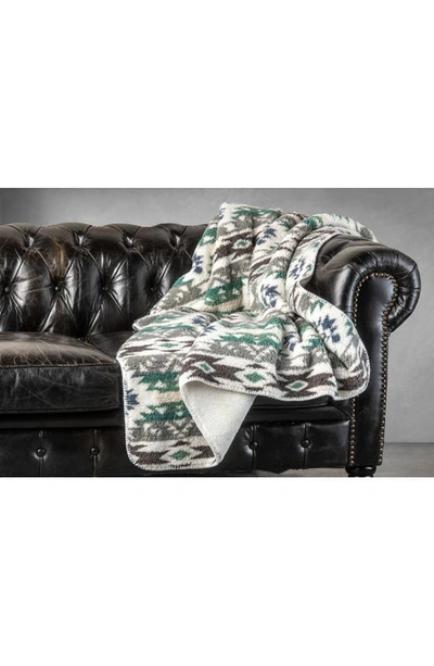 Luxe Faux Shearling Throw Blanket In Grey