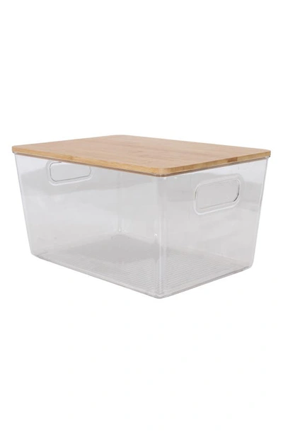 Shop Aduro Products Urban Home Multi-purpose Storage Bin In Clear And Bamboo