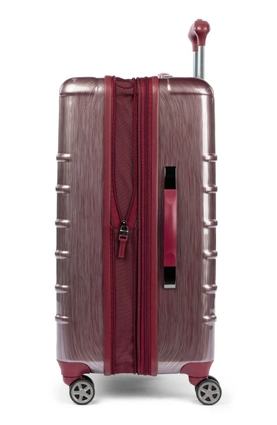 Shop Travelpro Rollmaster™ Lite 24" Expandable Medium Checked Hardside Spinner Luggage In Burgundy