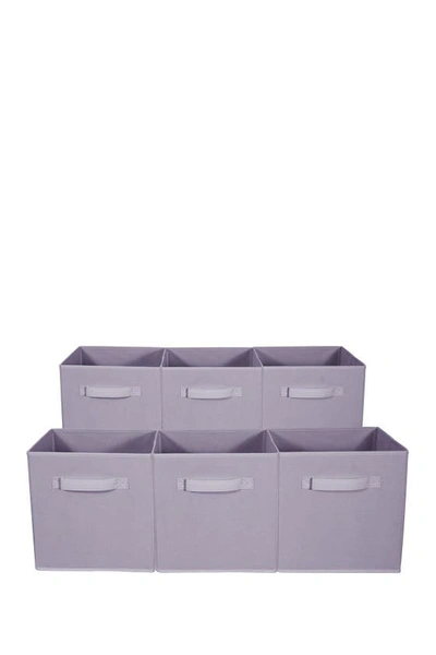 Sorbus Tie Dye Purple 6pc Foldable Cube Storage Bin Set In Pastel Purple