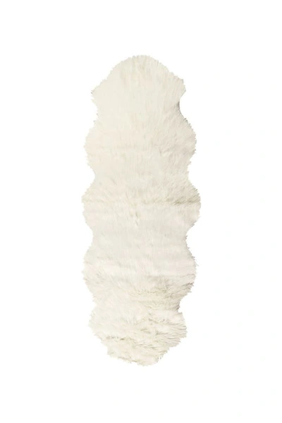 Shop Luxe Gordon Faux Sheepskin Throw In Off White