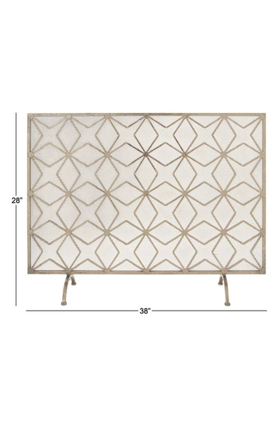 Shop Willow Row Goldtone Metal Star Pattern Single Panel Geometric Fireplace Screen Wtih Mesh Netting