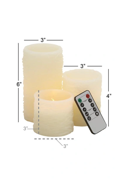Shop Uma Cream Wax Textured Flameless Candle With Remote Control In Off-white