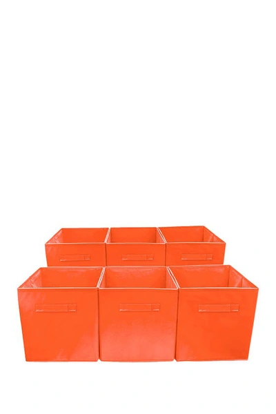 Sorbus Foldable Storage Cube Basket Bin In Orange