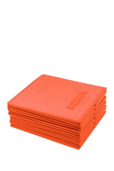 Sorbus Foldable Storage Cube Basket Bin In Orange