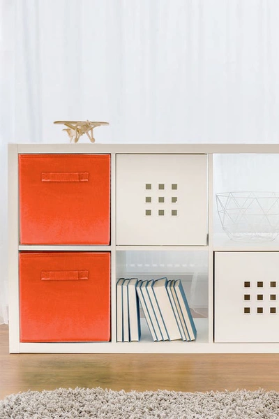 Sorbus Foldable Storage Cube Basket Bin In Orange