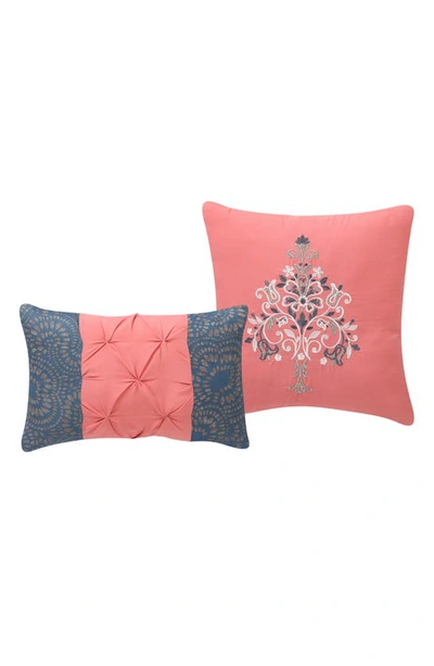 Vcny Home Damask Reversible Comforter Set In Coral