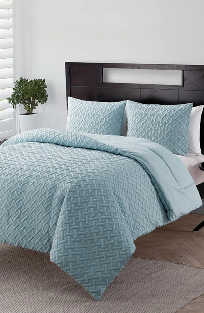 Vcny Home Nina Embossed 2-piece Comforter Set In Blue