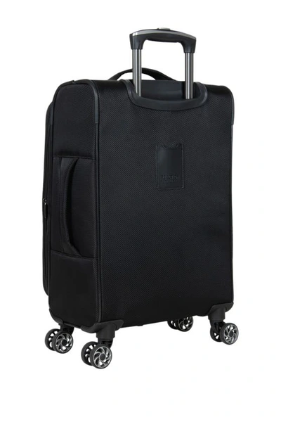 Reaction Kenneth Cole Rugged Roamer 20-inch Dobby Softside Expandable Spinner Carry-on Luggage In Black