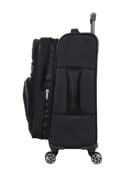 Reaction Kenneth Cole Rugged Roamer 20-inch Dobby Softside Expandable Spinner Carry-on Luggage In Black