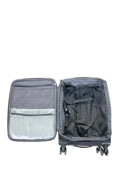 Reaction Kenneth Cole Rugged Roamer 20-inch Dobby Softside Expandable Spinner Carry-on Luggage In Black