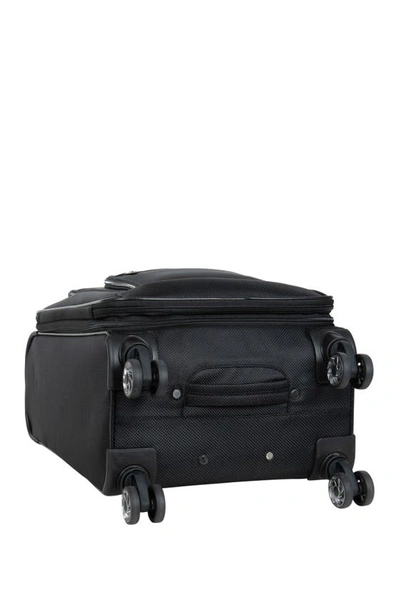 Reaction Kenneth Cole Rugged Roamer 20-inch Dobby Softside Expandable Spinner Carry-on Luggage In Black