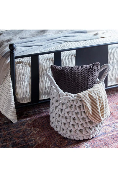 Cosmo By Cosmopolitan Gray Fabric Coastal Storage Basket With Handles In Grey