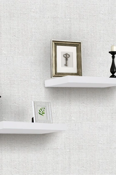 Sorbus White Floating Rectangle Wall Shelf In White