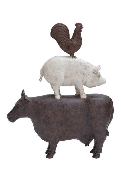 Shop Sonoma Sage Home Brown Polystone Stacked Farm Animals Sculpture
