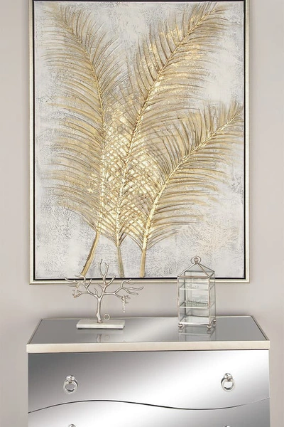 Shop Cosmo By Cosmopolitan Glam Style Metallic Gold Leaf Palm Fronds Acrylic Framed Painting