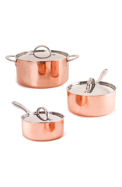 Berghoff Vintage Tri-ply Stainless Steel Copper Polished 6-pc. Cookware Set In Copper