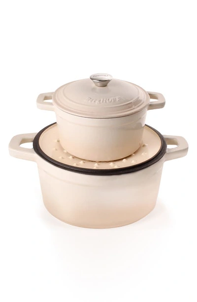 Berghoff Neo Enameled Cast Iron 4-piece Set In Cream