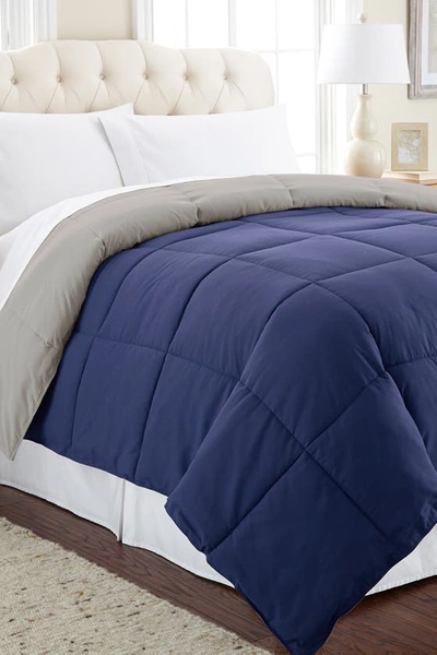 Shop Modern Threads Down Alternative Reversible Comforter In Eclipse/silver
