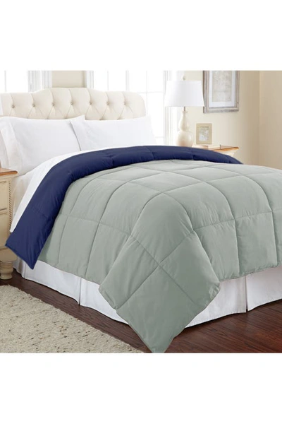 Shop Modern Threads Down Alternative Reversible Comforter In Eclipse/silver