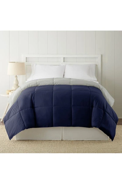 Shop Modern Threads Down Alternative Reversible Comforter In Eclipse/silver