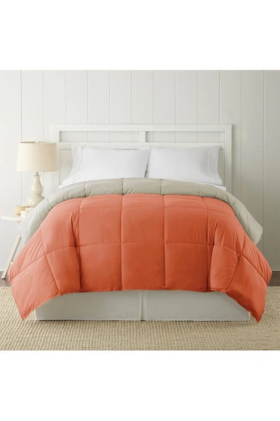 Shop Modern Threads Down Alternative Reversible Comforter In Orange Rust/oatmeal