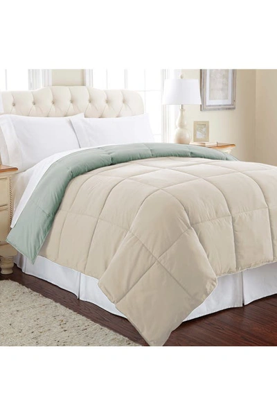 Modern Threads Down Alternative Reversible Comforter In Dusty Sage/almond