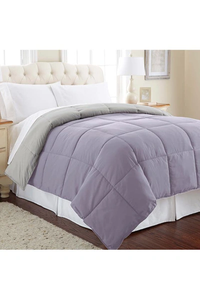 Shop Modern Threads Down Alternative Reversible Comforter In Amethyst/silver