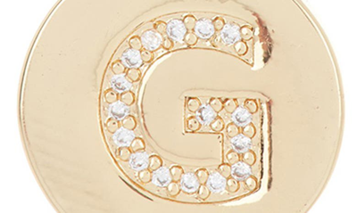 Adornia 14k Gold Plated Cubic Zirconia Initial Disc Pendant Necklace In Gold - G