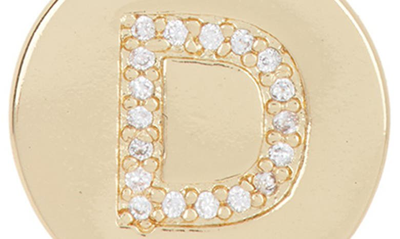 Adornia 14k Gold Plated Cubic Zirconia Initial Disc Pendant Necklace In Gold - D