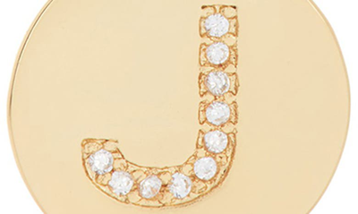 Adornia 14k Gold Plated Cubic Zirconia Initial Disc Pendant Necklace In Gold - J
