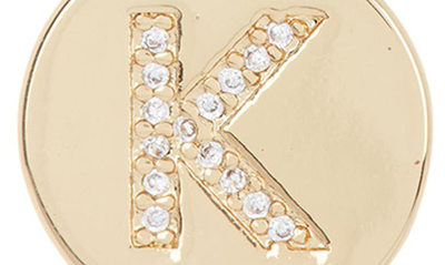Adornia 14k Gold Plated Cubic Zirconia Initial Disc Pendant Necklace In Gold - K