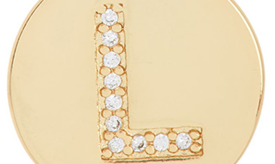 Adornia 14k Gold Plated Cubic Zirconia Initial Disc Pendant Necklace In Gold - L