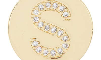 Adornia 14k Gold Plated Cubic Zirconia Initial Disc Pendant Necklace In Gold - S
