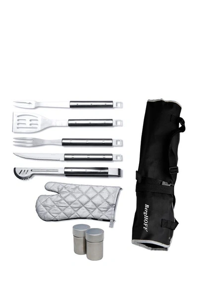 Berghoff Black Cubo 9-piece Stainless Steel Bbq Set With Wrap In Black