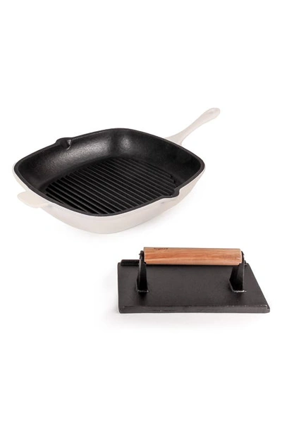 Berghoff 2-piece Cast Iron Grill Set In White