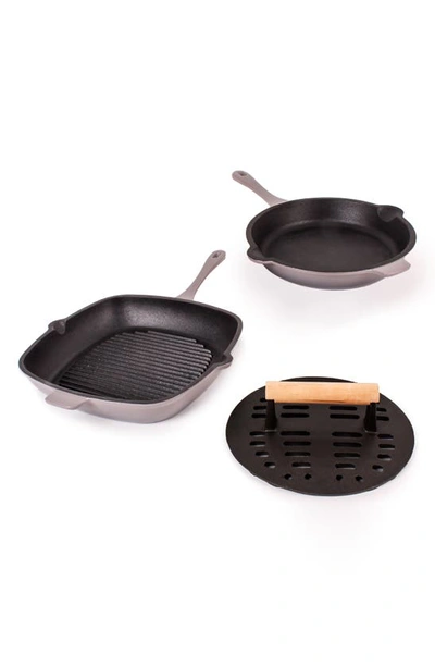 Berghoff Neo Enameled Cast Iron 3-piece Set In Grey